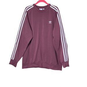 Adidas Adicolor 3-Stripes Crew Sweatshirt Pink Mauve Trefoil Logo XL